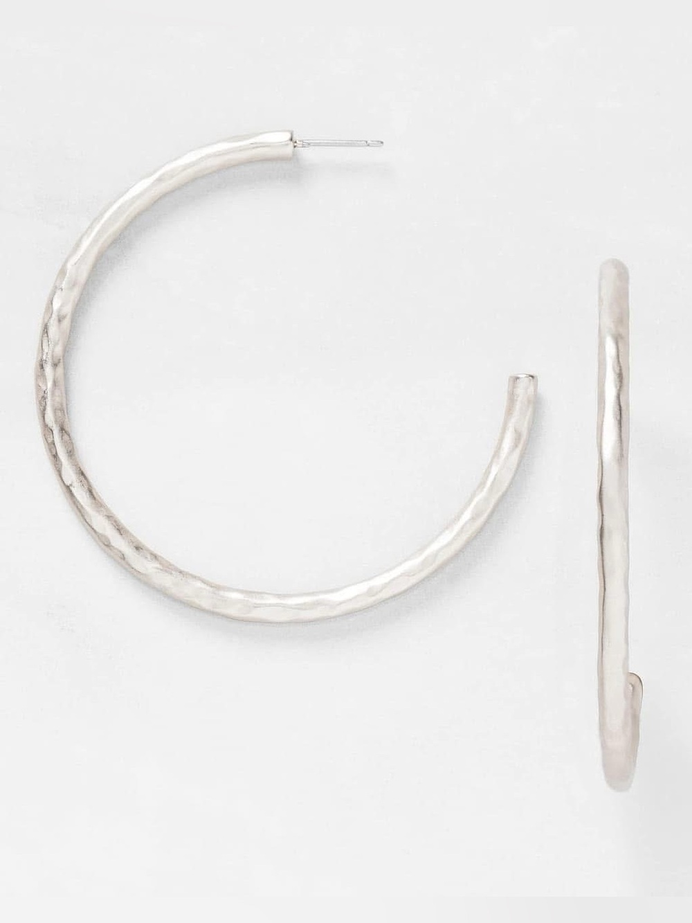 NEW Shirley Silver Hammered Hoop Earrings
